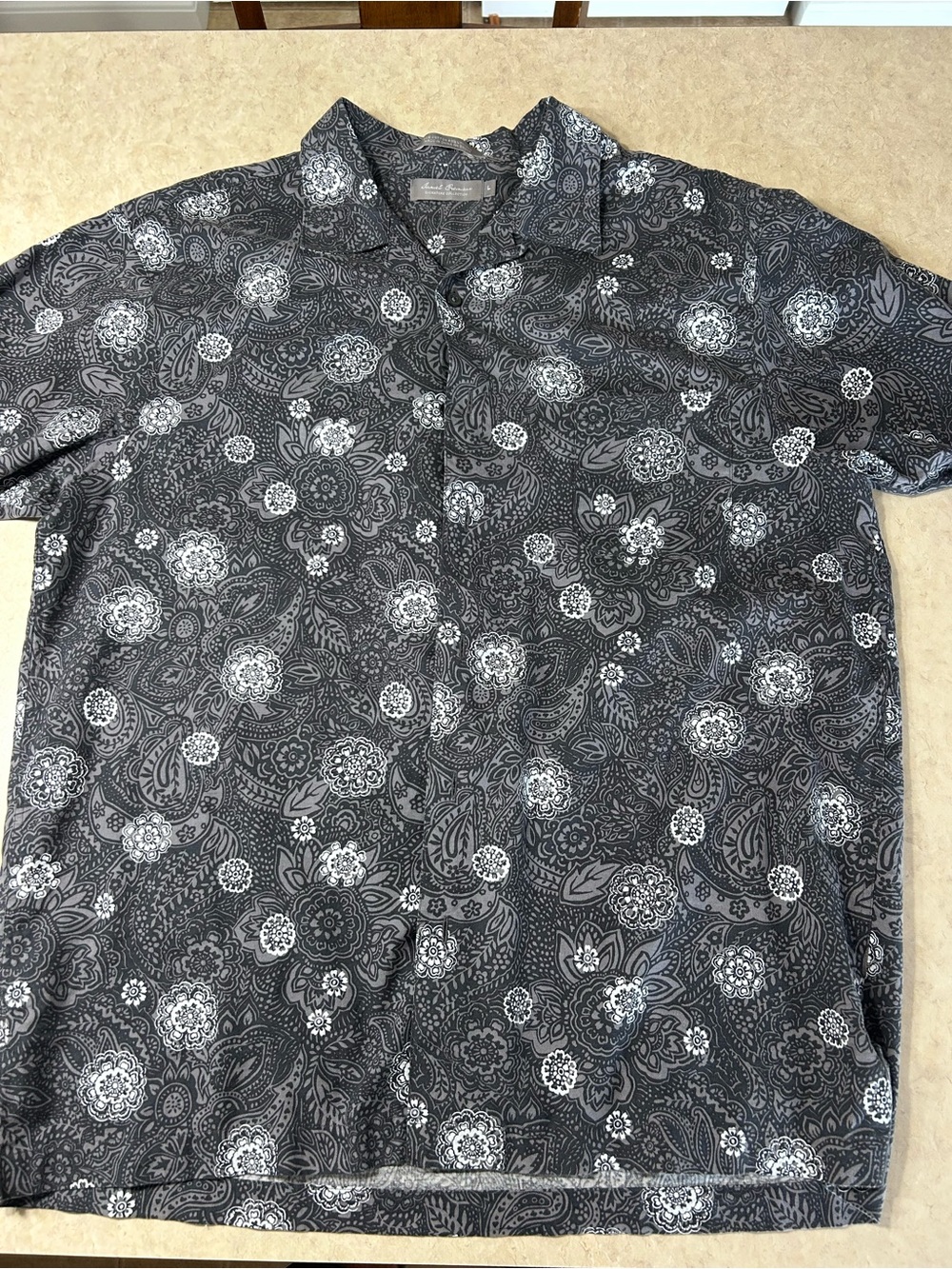 Daniel Cremieux Men's Short Sleeve Shirt, L, Button-Up, Signature Collection
